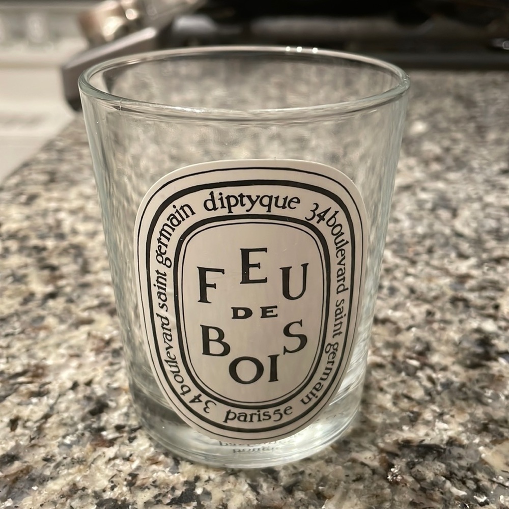 Empty full size Feu de Bois Diptyque candle holder